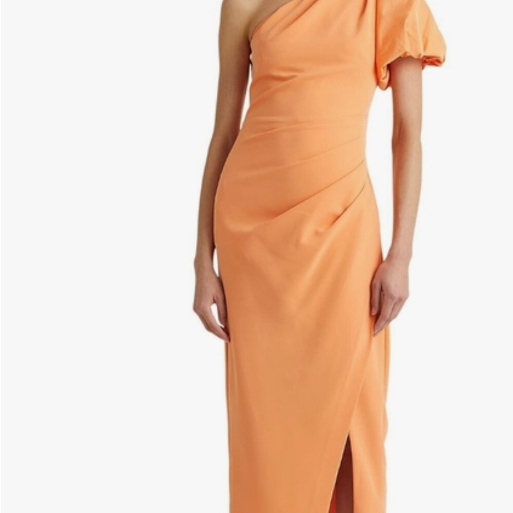 Lauren Ralph Lauren Vibrant Orange Long Sleeve Dress